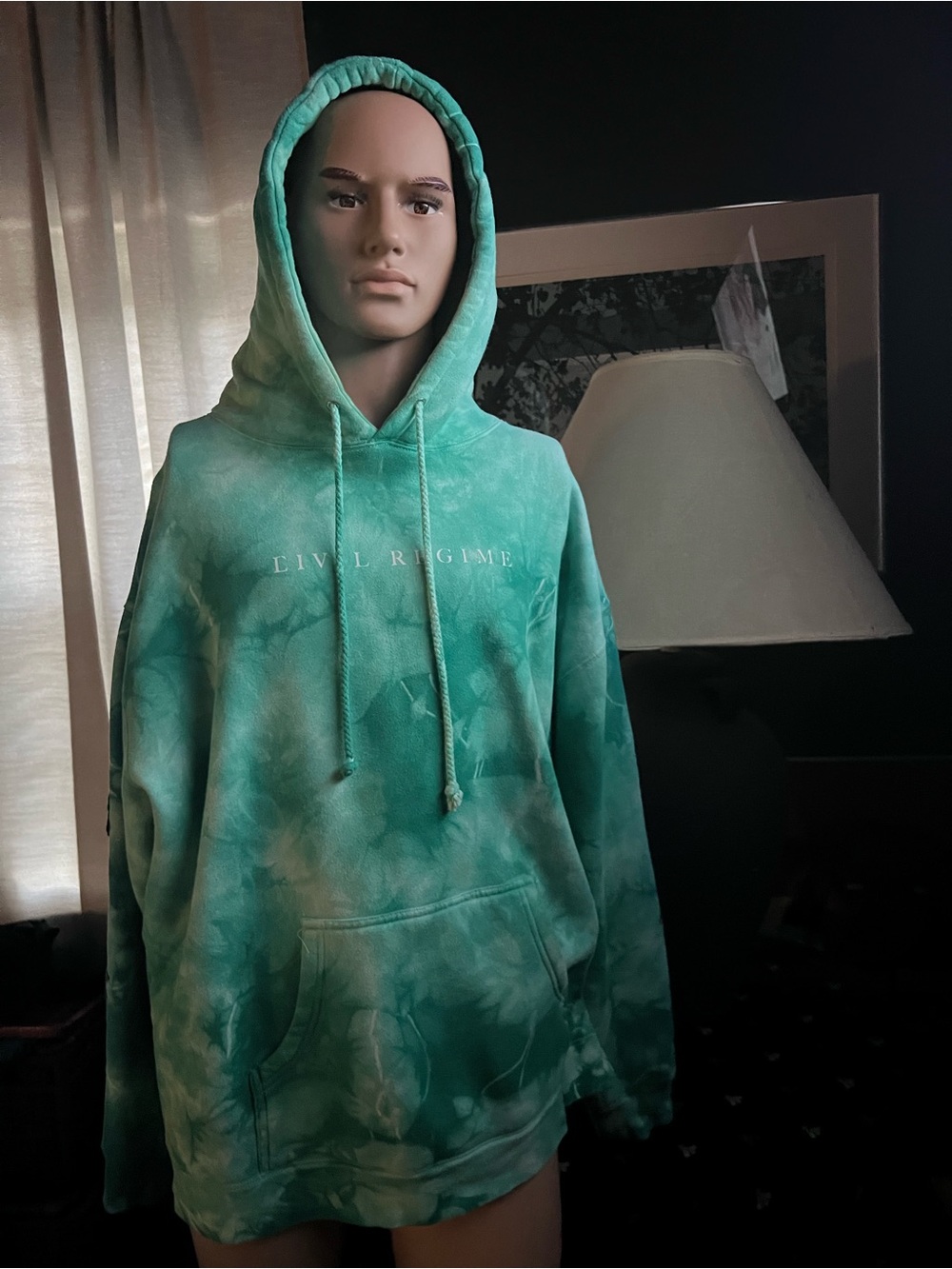 Civil Regime Men's Teal Tie-Dye Pullover Hoodie